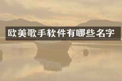 欧美歌手软件有哪些名字