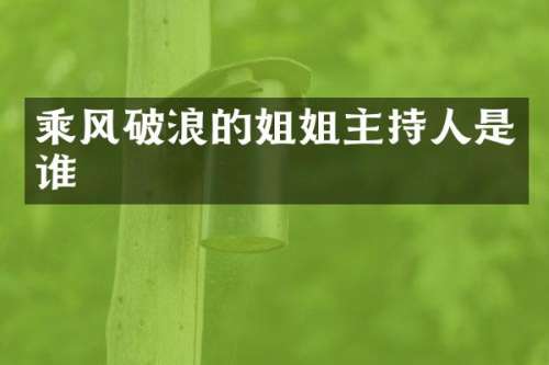 乘风破浪的姐姐主持人是谁