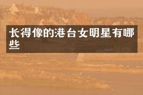 长得像的港台女明星有哪些