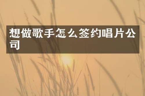 想做歌手怎么签约唱片公司
