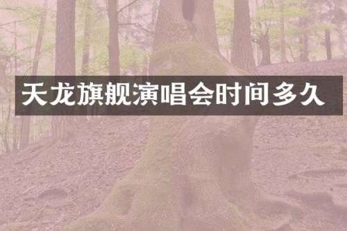 天龙旗舰演唱会时间多久
