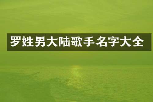 罗姓男大陆歌手名字大全