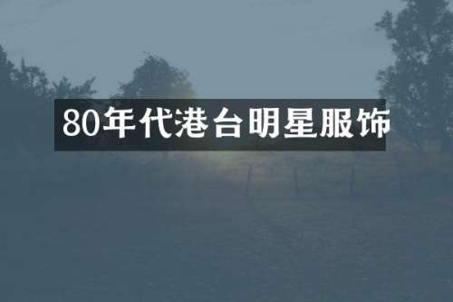 80年代港台明星服饰