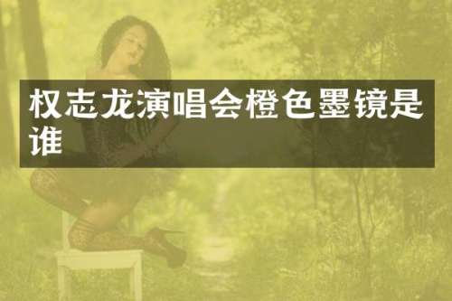 演唱会橙色墨镜是谁