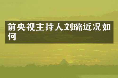 前央视主持人刘璐近况如何