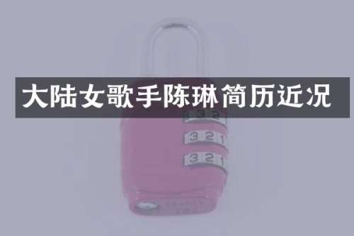 大陆女歌手陈琳简历近况