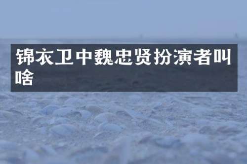 锦衣卫中魏忠贤扮演者叫啥