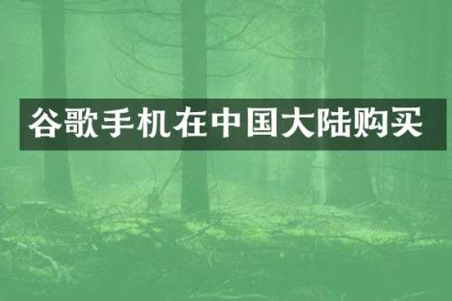 谷歌手机在中国大陆购买