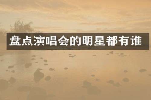 盘点演唱会的明星都有谁