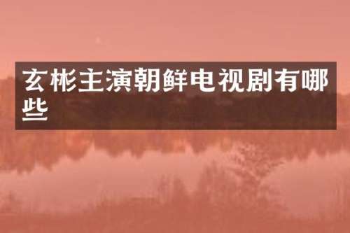 玄彬主演朝鲜电视剧有哪些