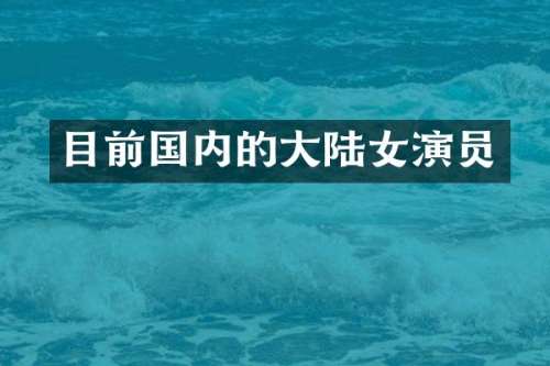 目前国内的大陆女演员