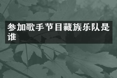 参加歌手节目藏族乐队是谁