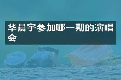 华晨宇参加哪一期的演唱会