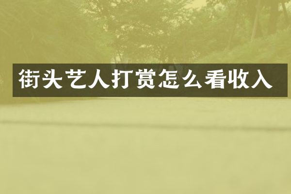 街头艺人打赏怎么看收入