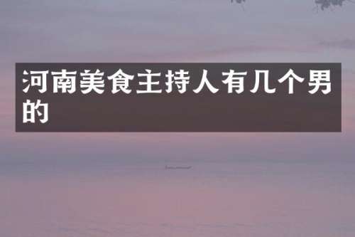 河南美食主持人有几个男的