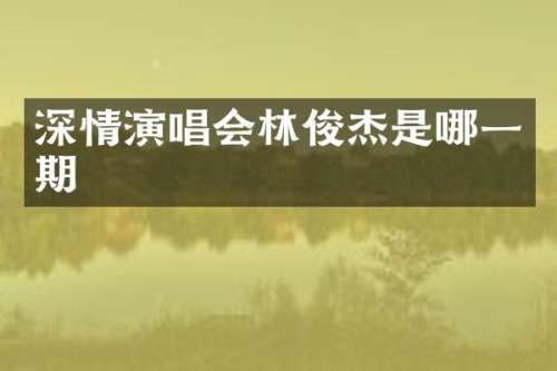 深情演唱会林俊杰是哪一期