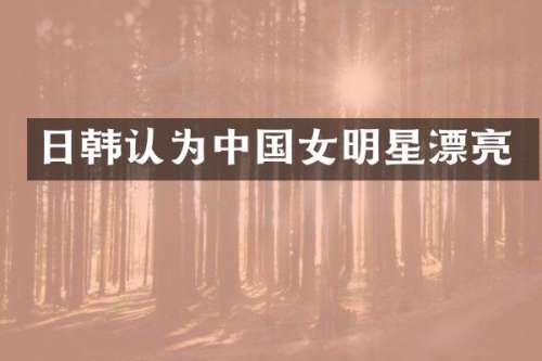日韩认为中国女明星漂亮