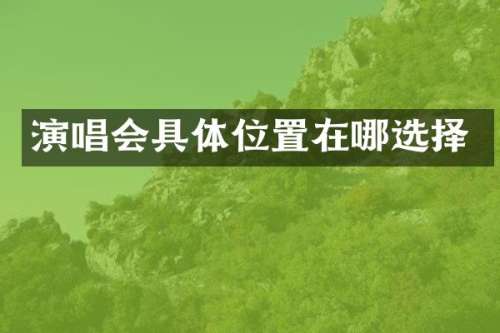 演唱会具置在哪选择