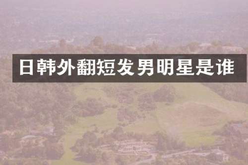 日韩外翻短发男明星是谁