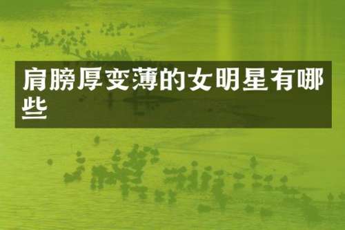 肩膀厚变薄的女明星有哪些