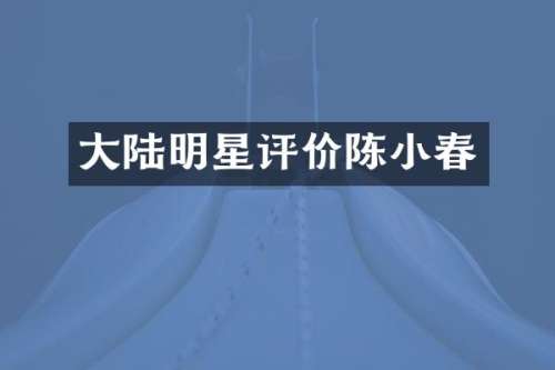 大陆明星评价陈小春