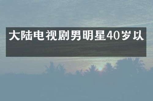 大陆电视剧男明星40岁以上