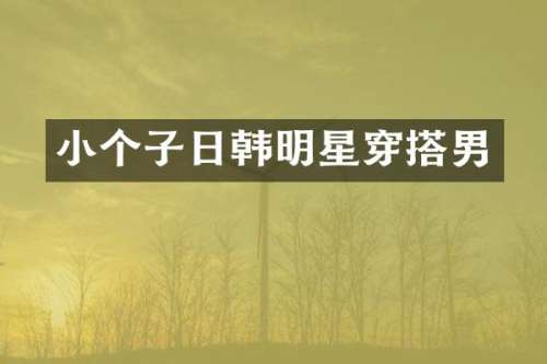 小个子日韩明星穿搭男