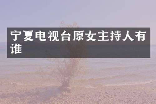 宁夏电视台原女主持人有谁
