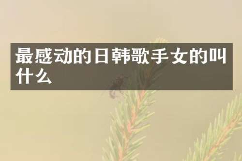 最感动的日韩歌手女的叫什么