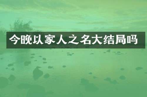 今晚以家人之名大结局吗