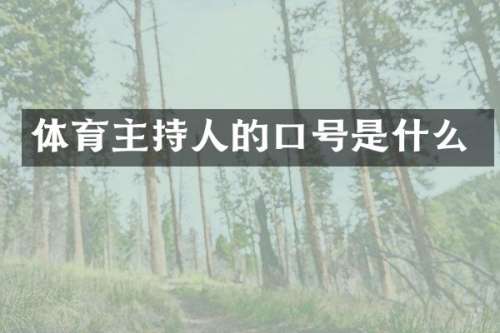体育主持人的口号是什么