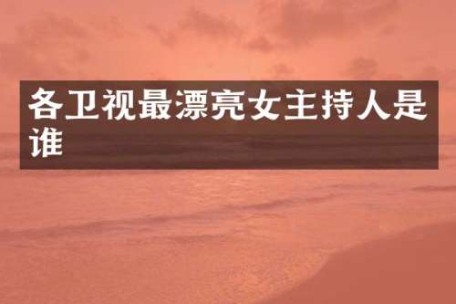 各卫视最漂亮女主持人是谁