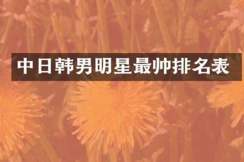 中日韩男明星最帅排名表