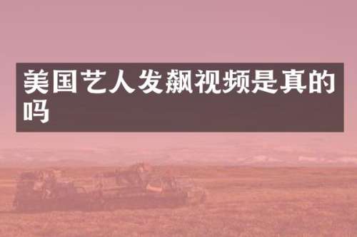 美国艺人发飙视频是真的吗