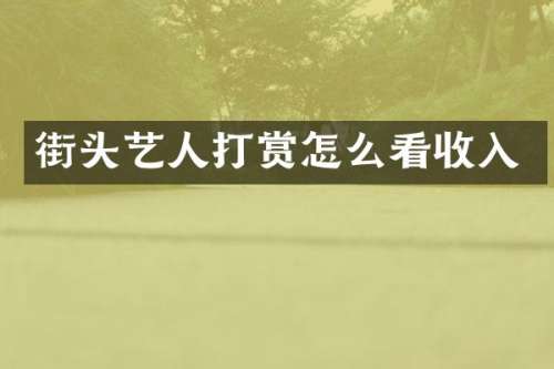 街头艺人打赏怎么看收入