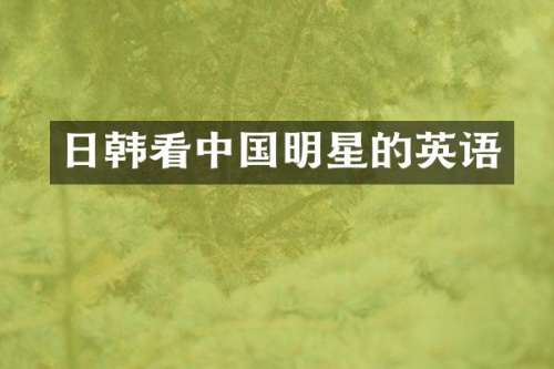 日韩看中国明星的英语