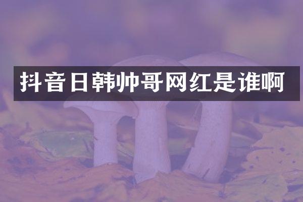 抖音日韩帅哥网红是谁啊