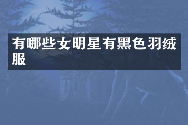有哪些女明星有黑色羽绒服