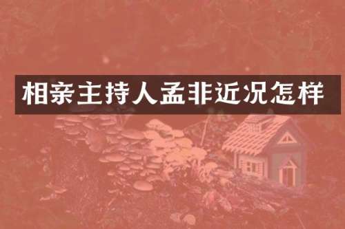 相亲主持人孟非近况怎样