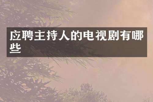 应聘主持人的电视剧有哪些