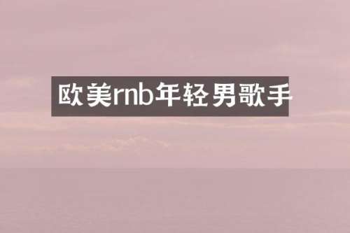 欧美rnb年轻男歌手