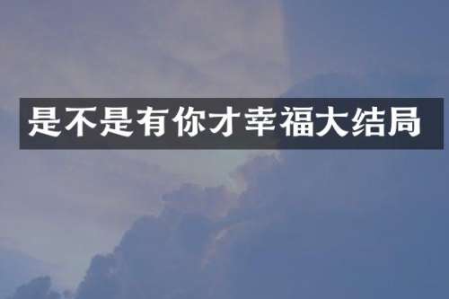 是不是有你才幸福大结局