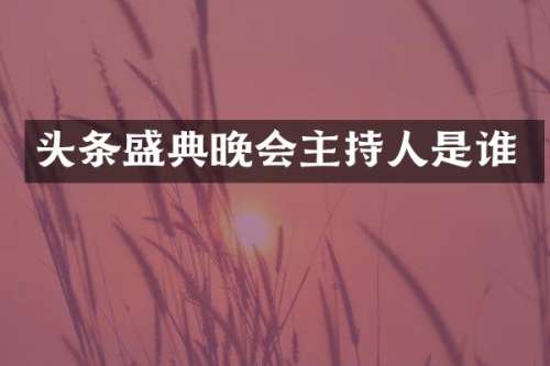头条盛典晚会主持人是谁