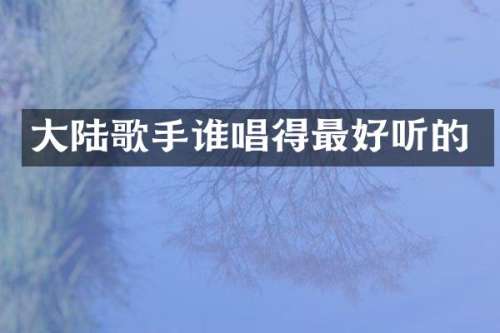 大陆歌手谁唱得最好听的