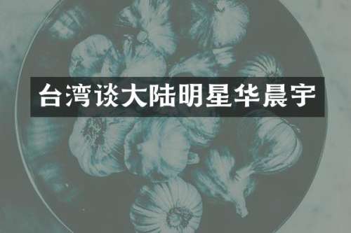 台湾谈大陆明星华晨宇