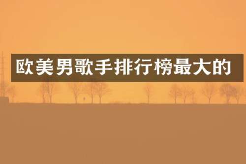 欧美男歌手排行榜最大的