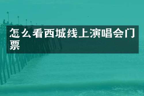 怎么看西城线上演唱会门票