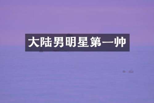 大陆男明星第一帅