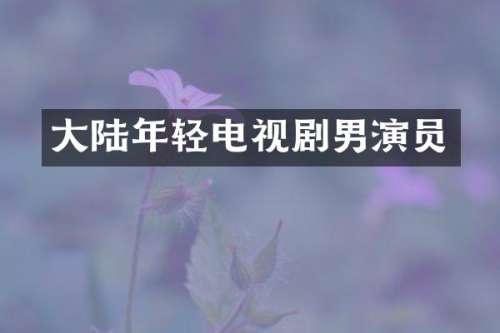 大陆年轻电视剧男演员