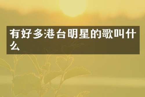 有好多港台明星的歌叫什么